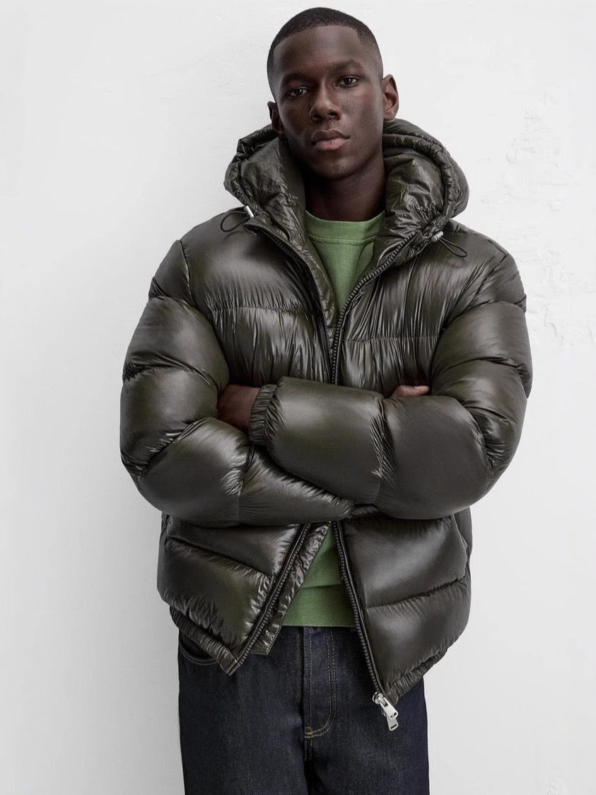 Puffer Jacket Black & Green